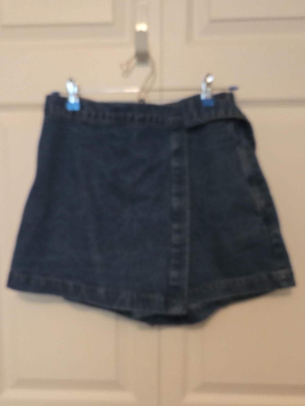 Denim Skort with Elastic Waist